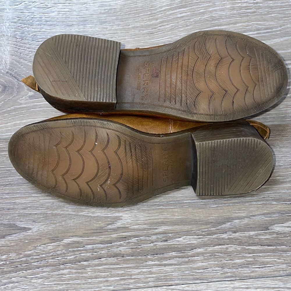 Sperry Juniper Bree Tan Leather Women’s Size 5.5M Side Zip Ankle Bootie - Picture 8 of 11